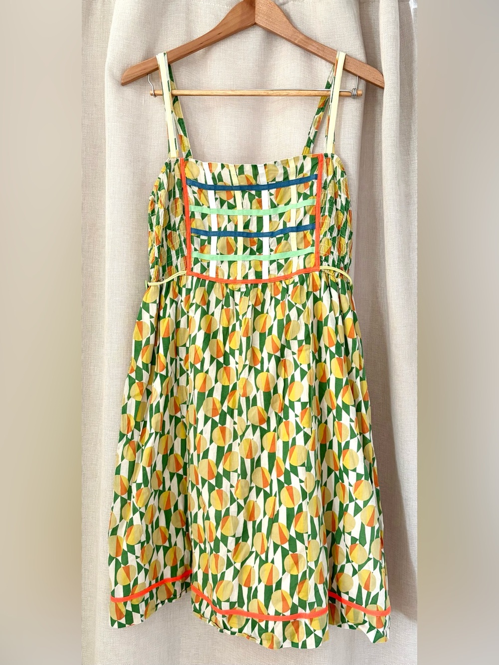 Rare 100% Cotton Vintage Free People Geometric/Abstract Dress size 10